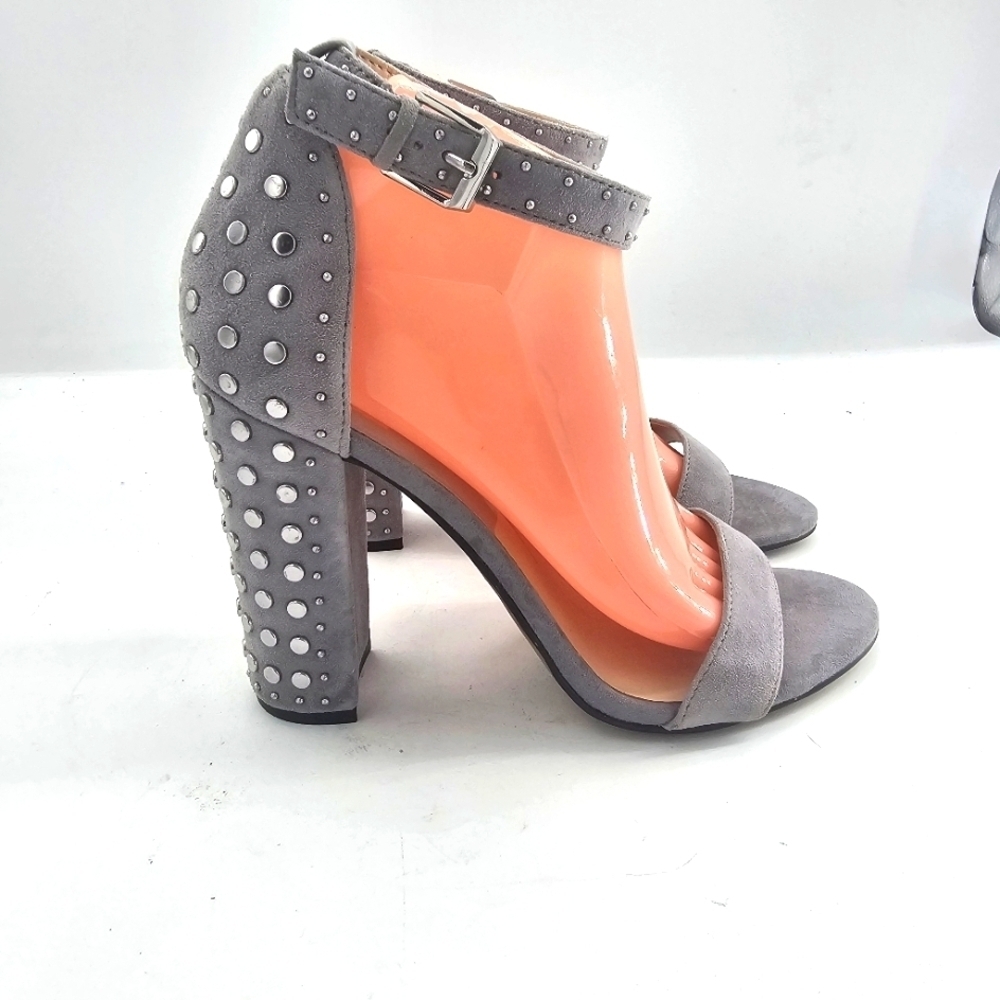 Dolce Vita Hendrix Gray Suede Ankle Strap Block Heel Sandals Size 10